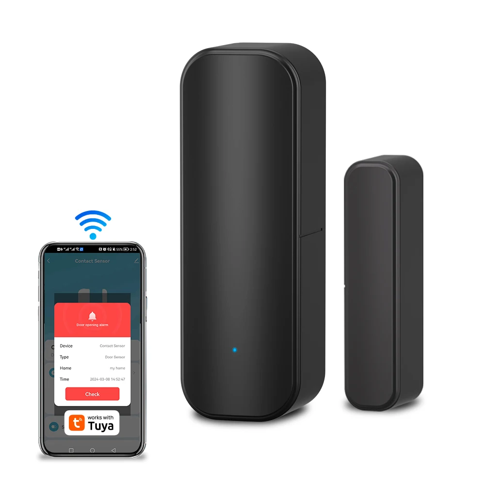Tuya لاسلكي واي فاي باب ويندور الاستشعار المغناطيسي 19JWT باب مفتوح إغلاق كاشف جهاز أمن الوطن الذكي دعم التحكم الصوتي #1