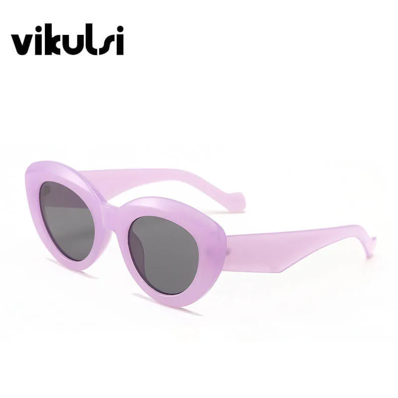 2023 New Celebrity Classic Cat Eye Sunglasses Women Retro Round Sun Glasses Jelly Purple Shades Gafas zonnebril dames