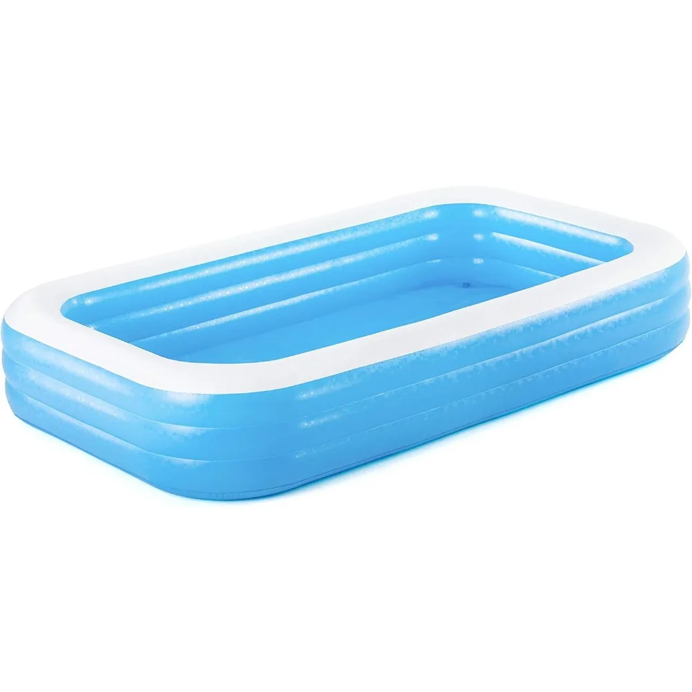 H2OGO! Blue Rectangular Inflatable Family Pool (10' x 6' x 22