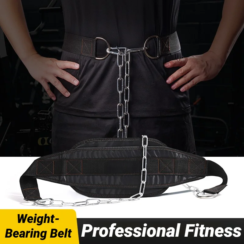 Ceinture de musculation épaisse avec chaîne pour tractions, dips, haltères, kettlebells, fitness, musculation, salle de sport, renforcement du dos
