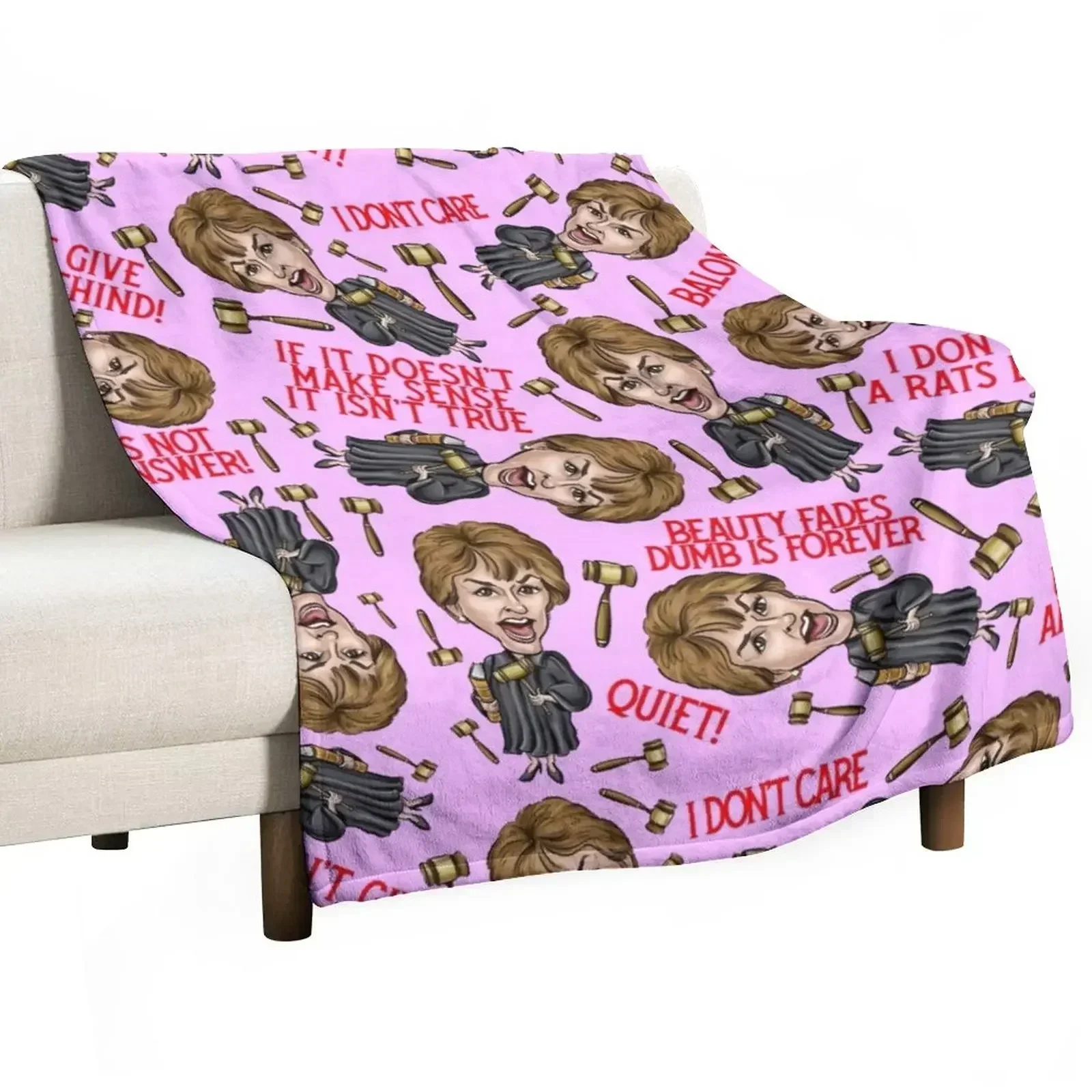 Pink Judge Judy Print Throw Blanket warm winter Flannel Fabric Blankets