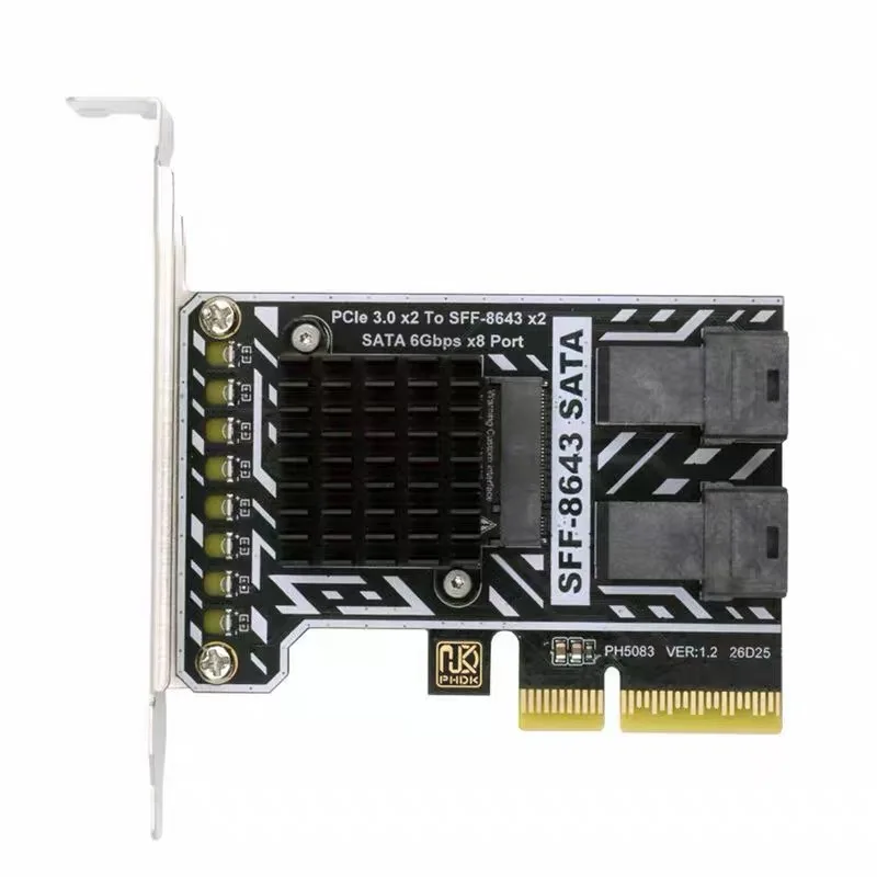 PCI Express 4X PCI-E 4.0 to Dual SFF-8643 8-Ports SATA 3.0 6Gbps Adapter Converter Disk Drive Extension Card
