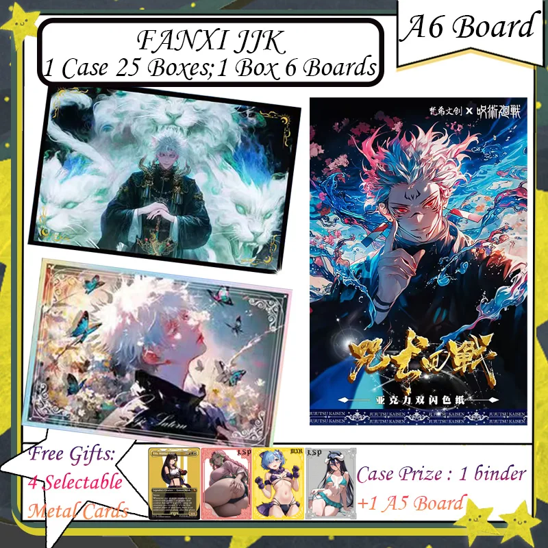

New FANXI JJK A6 Board Jujutsu Kaisen Cards A6 Cards Gojo Satoru Nanami Hobby Collection Card Doujin Booster Box Kids Toys Gifts