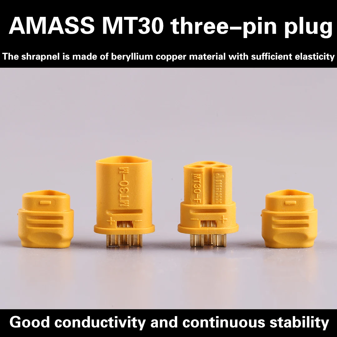 

AMASS MT30 2 мм 3-контактный разъем/разъем двигателя/набор штекеров для радиоуправляемой батареи Lipo RC модели квадрокоптера мультикоптера 30A