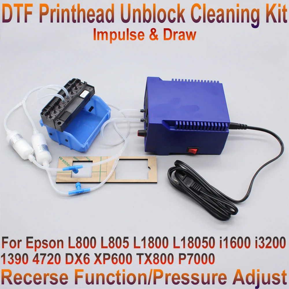 DTF Ink Printhead Clogged Wash Machine Cleaning Unblock Kit For Epson DX6 i3200 4720 L1800 L805 1390 L800 Print Head Washer