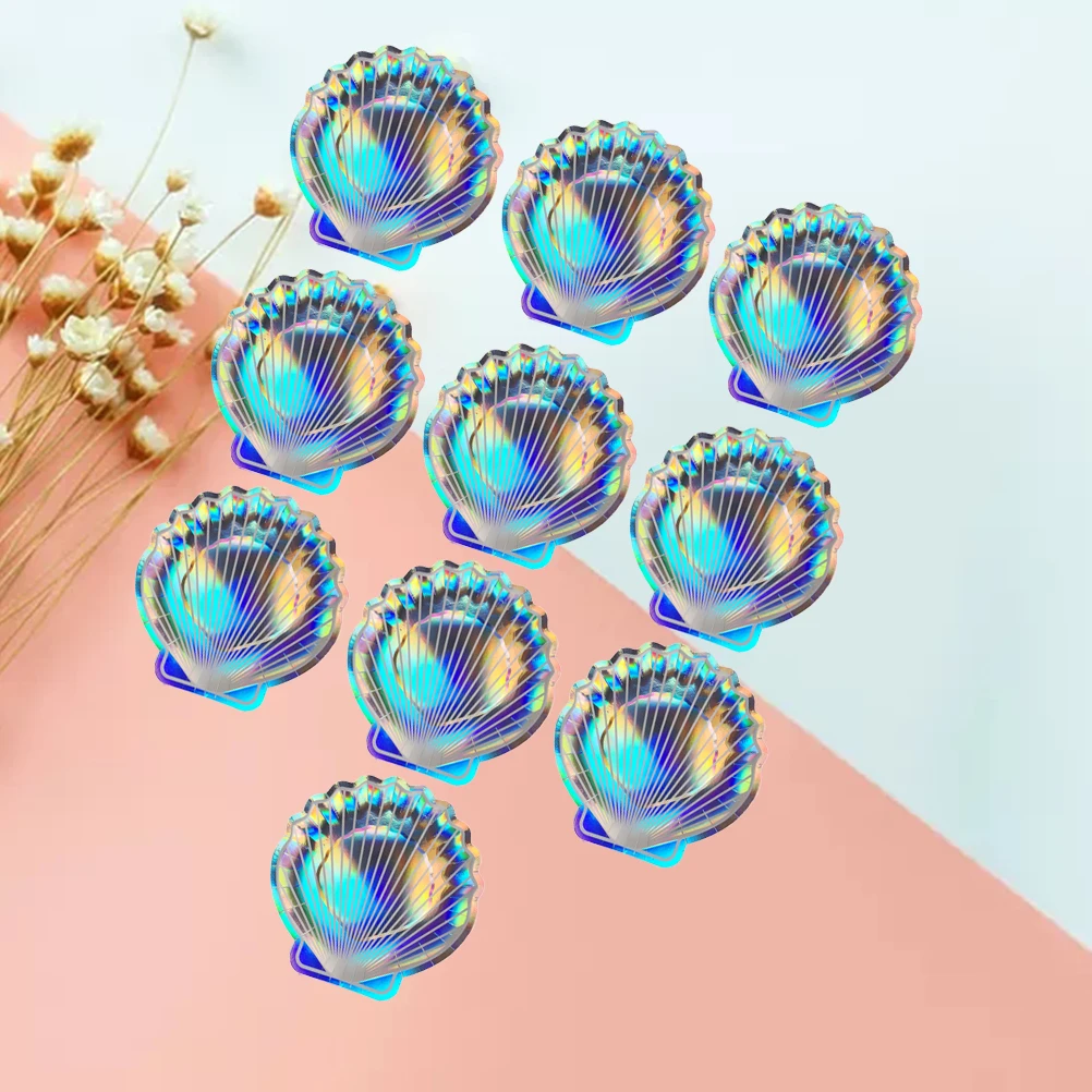 

24 Pcs Shell Shaped Paper Plates Iridescent Disposable Party Plates for Wedding Birthday Baby Shower Holiday Gathering Outdoor