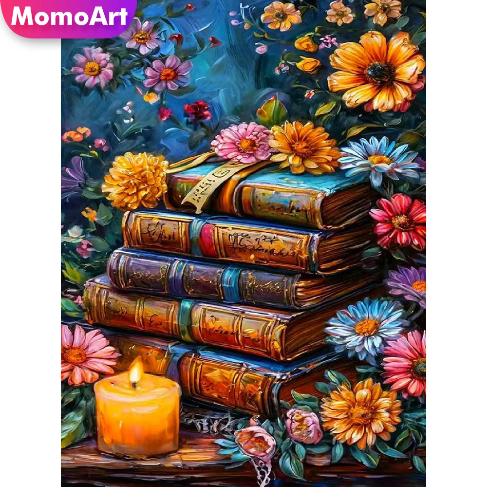 Momoart Landscape Diamond Painting Book Full Square Round Embroidery Floral Rhinestones For Adult Mosaic DIY Home Decoration