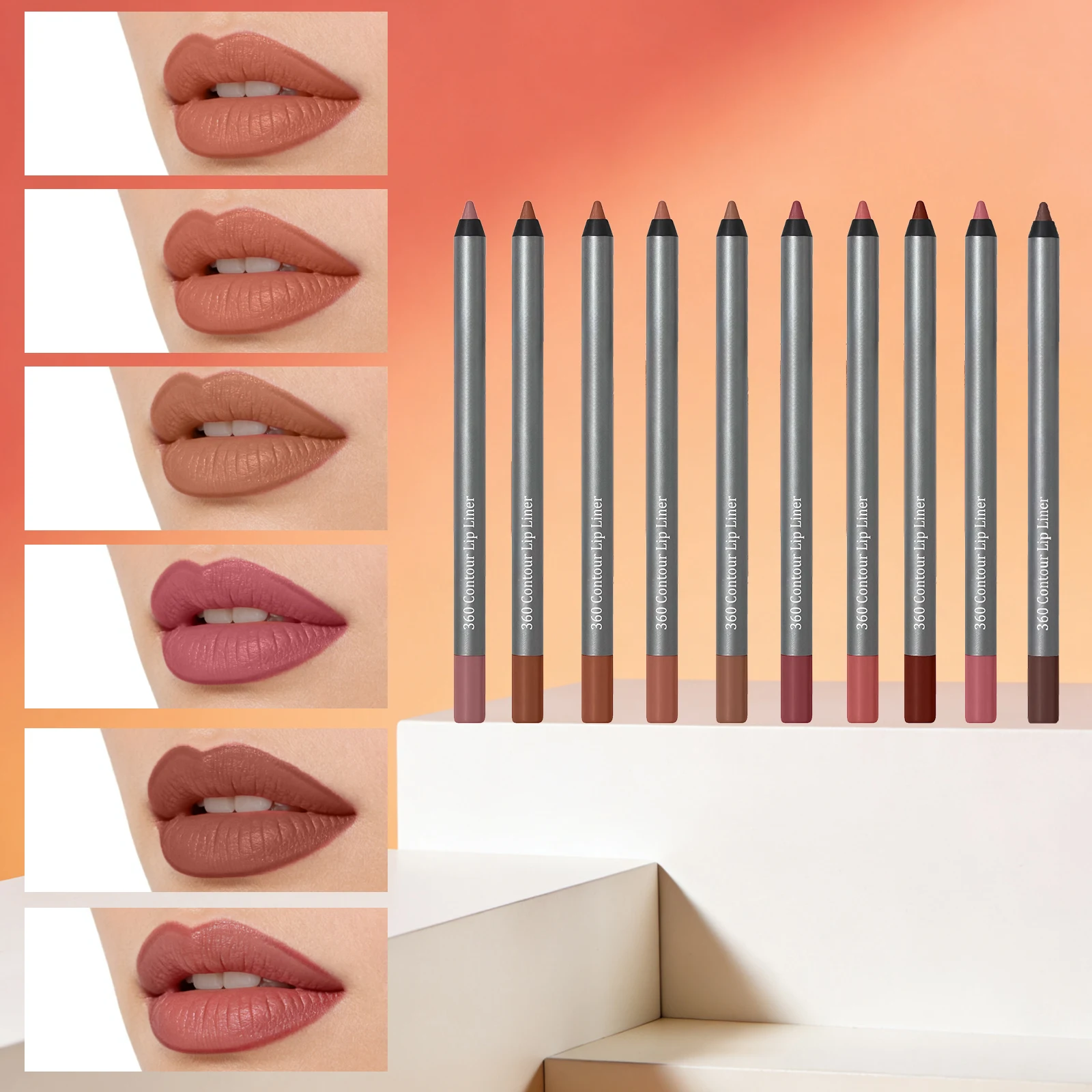 10 Colors Waterproof Lipliner Matte Lipliner Long-Lasting Smoothing Natural Pencil Natural Lasting Lipliner Lip Contour Cosmetic