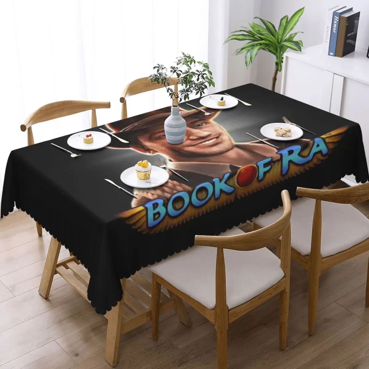 Book Of Ra Custom Rectangular Tablecloth Oilproof Table Cover for Dining Events Table Cloth