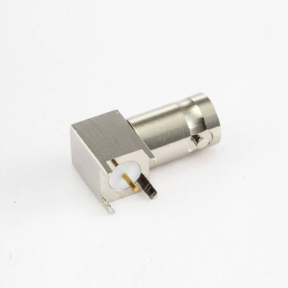 BNC Socket Female Connector for PCB Mount Angled Through Hole