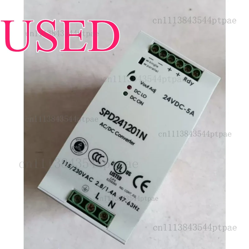 One switching power supply: spd241201n 24vdc 5a, 115/230vac input, with vout adj regulation and dc on/lo status indicator