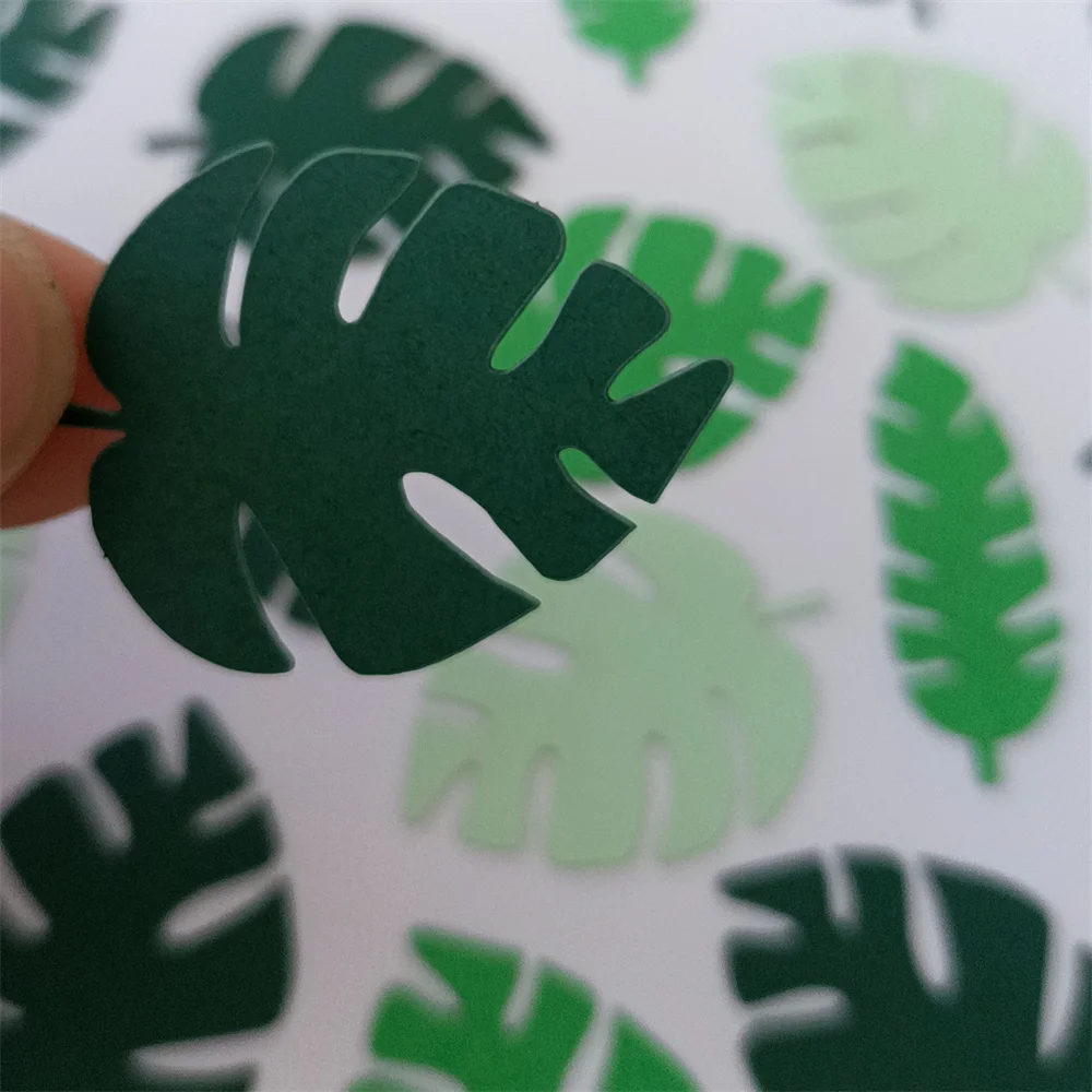 100 Stück Monstera Papier Konfetti Blatt Pflanzen Sommer Party Konfetti Dekor gefüllt Ballon Konfetti Geburtstag Hochzeit Party Dekoration – Detail 9