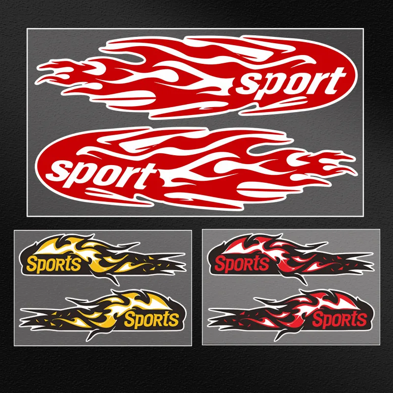 Personality Long Strip Flame Vinyl Sticker 1 Pair Creative Scratch Hiding Decal for Car Bumper Mod Auto Supplies