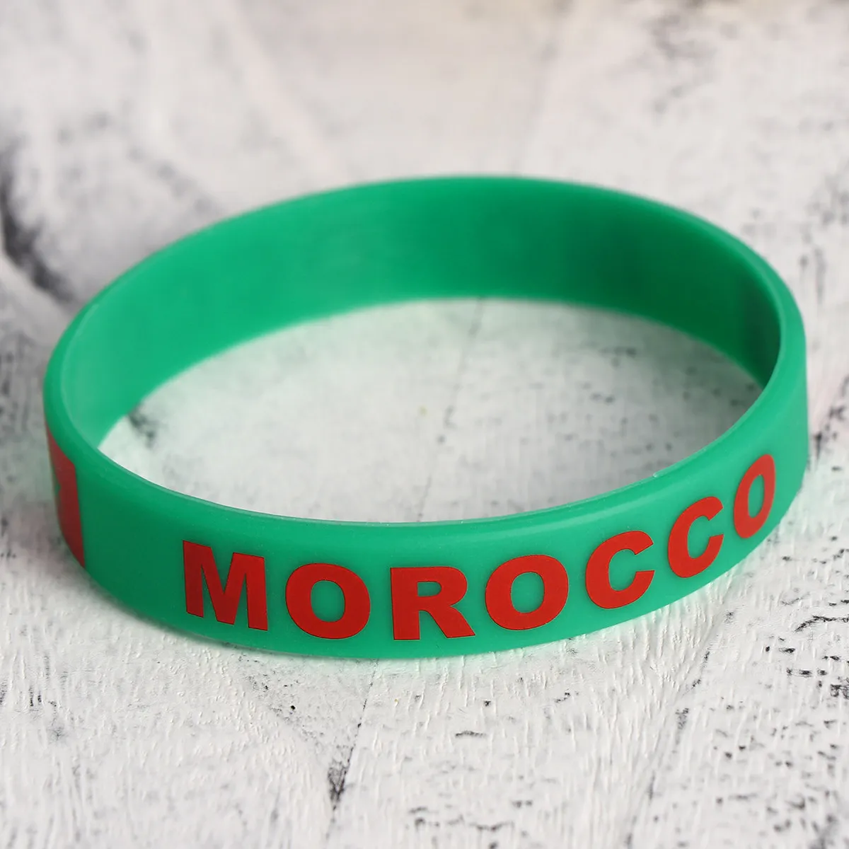

6Pcs Soft Silicone Country Bracelet Symbolic Fan Wristband for Sports Events Morocco Design