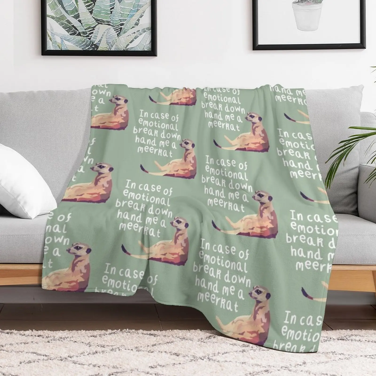 Meerkat Emotional Breakdown Throw Blanket halloween Comforter Blankets