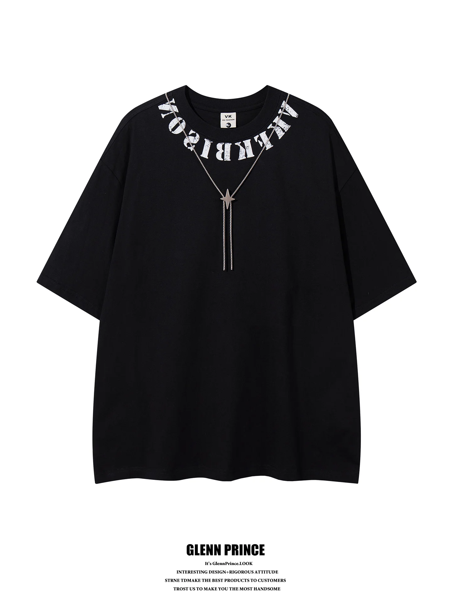 

GPstudio American High Street Printed Short Sleeve T-shirt Men's Summer Oversize Cotton Pure Men's Casual Breathable Tee