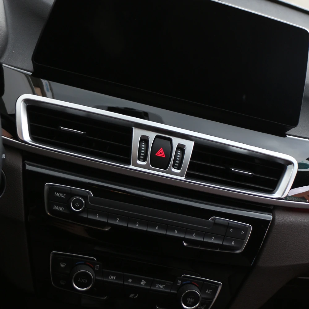 Car Center Console Air Conditioning Vent Trim for BMW X1 F48 2016 - 2022 AC Outlet Frame Decoration Cover Sticker Accessories