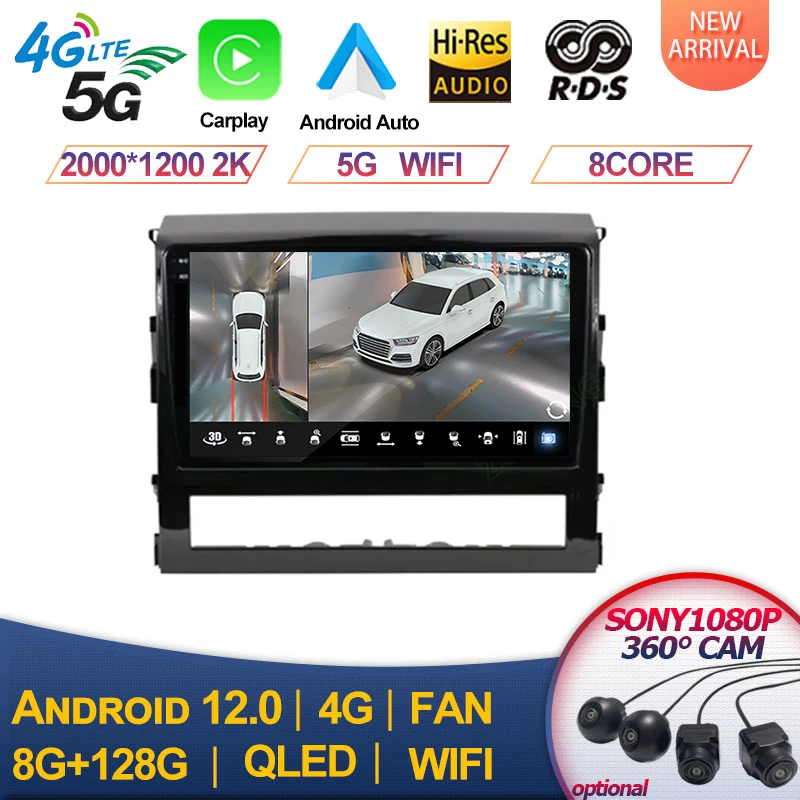 

4G DSP Android GPS Navigation For Toyota Land Cruiser 200 2016+ Car Multimedia Video Player Autoradio Stereo Radio DVD 2din