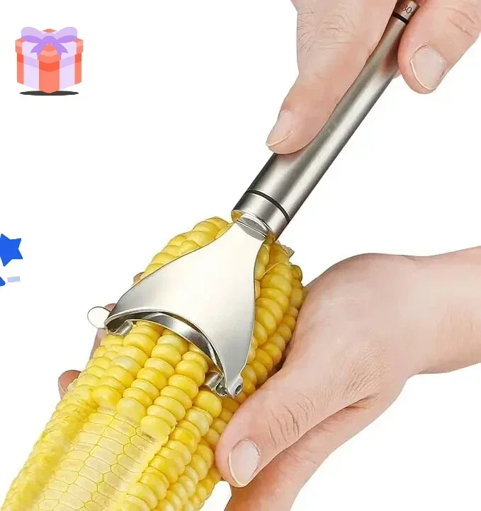 

Stainless Steel Corn Peeler 2-Piece Food-Grade Quick Thresher No-Dirty-Hands Kitchen Essential