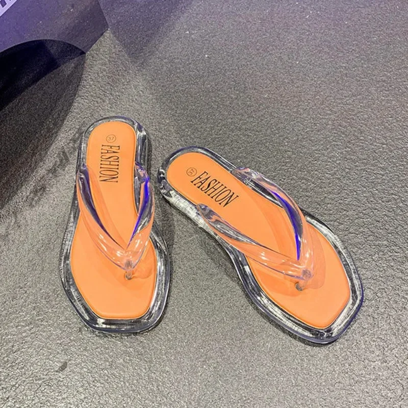 

Женские тапочки и женские сандалии, шлепанцы, прозрачные туфли на плоской подошве, прозрачные пляжные шлепанцы, удобная элегантная уникальная обувь
