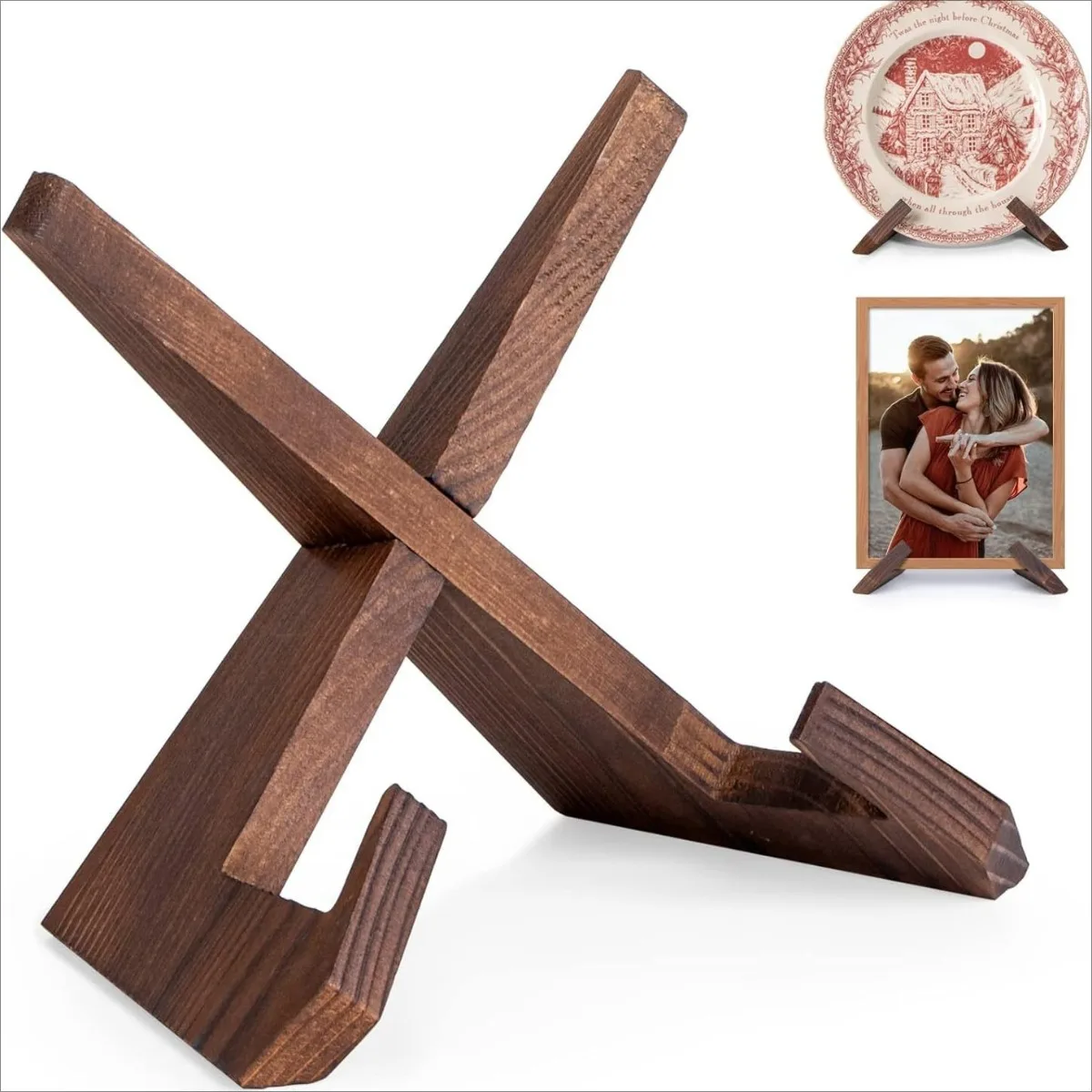 حامل متعدد الأغراض من الخشب الصلب متوفر في المخزون - حامل لسجلات الفينيل والأطباق والأقراص المضغوطة وكتب الطبخ وكعك الشاي #5