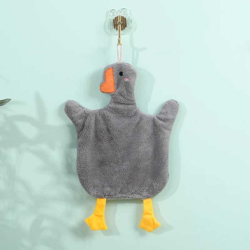 2pcs Big Goose Hand Towels Can Be Hung as Kitchen and Household Cloths, Absorbent Towels, Bathroom Handkerchiefs view 2