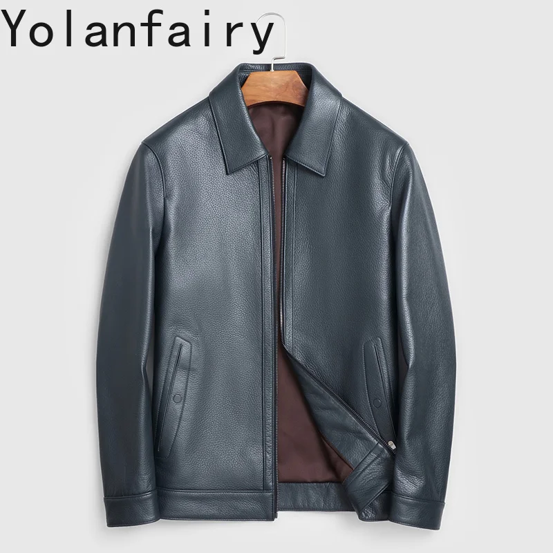 

YOLANFAIRY High-end Genuine Leather Jacket Man Luxury 2025 Real Deerskin Coat Spring and Autumn Short Imported Leather Jackets