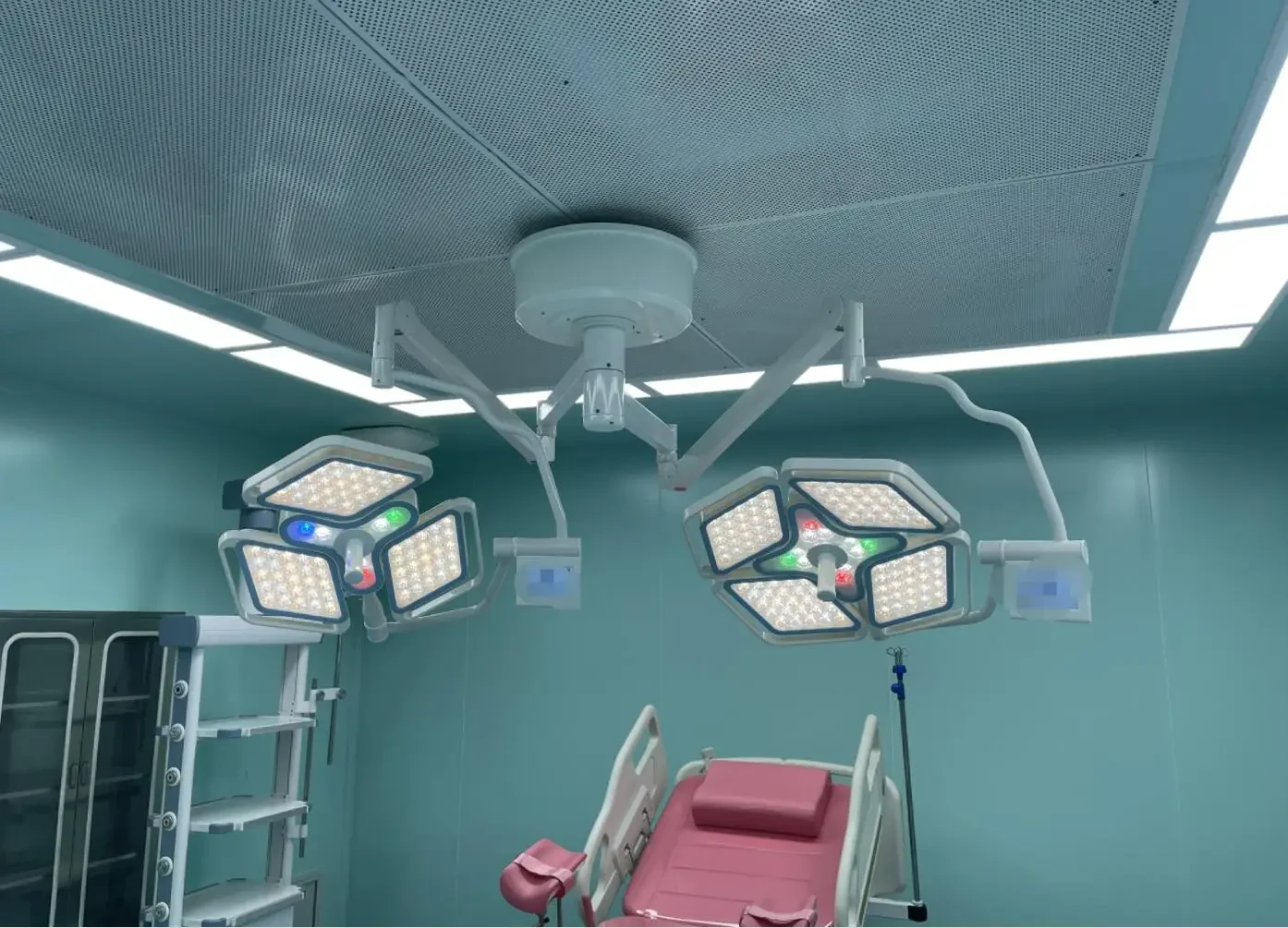 Surgery shadowless operation theatre lights LED operating double head surgical lamp