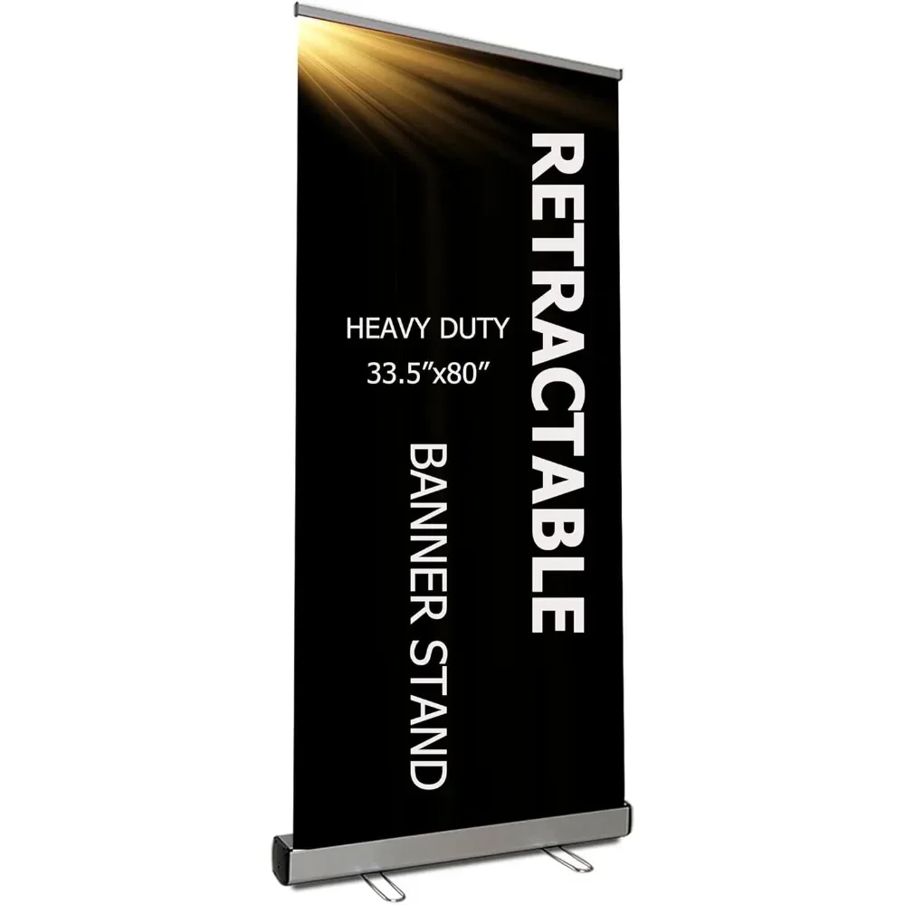 

4u media&displays heavy duty retractable banner stand 33.5"x80" (wxh) 2 units with padded canvas bag (stand only)