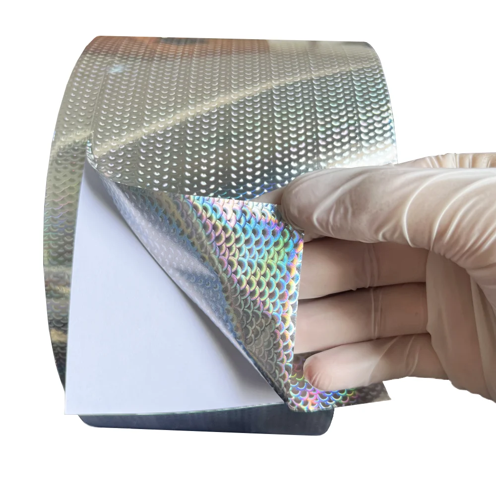10CMx120M Foil Sticker Hologram Holographic Film Self-adhesive Stickers for Hard Plastic Lead Fishing Lures Baits Accessories