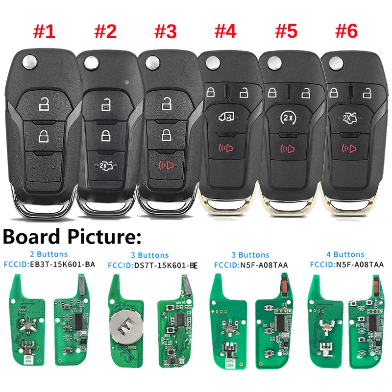 

315/434/902Mhz Flip Remote Key For Ford F150 Mondeo Fusion Escort Transit Replacement Smart Key With 49 Chip N5F-A08TAA