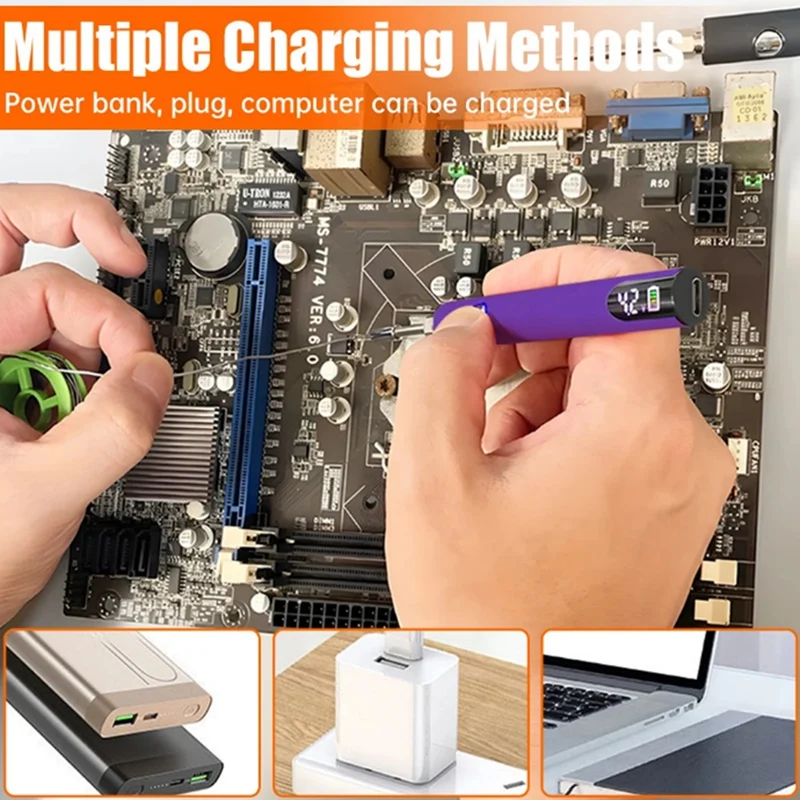 Wireless Charging Electric Soldering Iron Solder Adjustable Voltage & Portable Fast Charging Repair Welding Tools-AT64