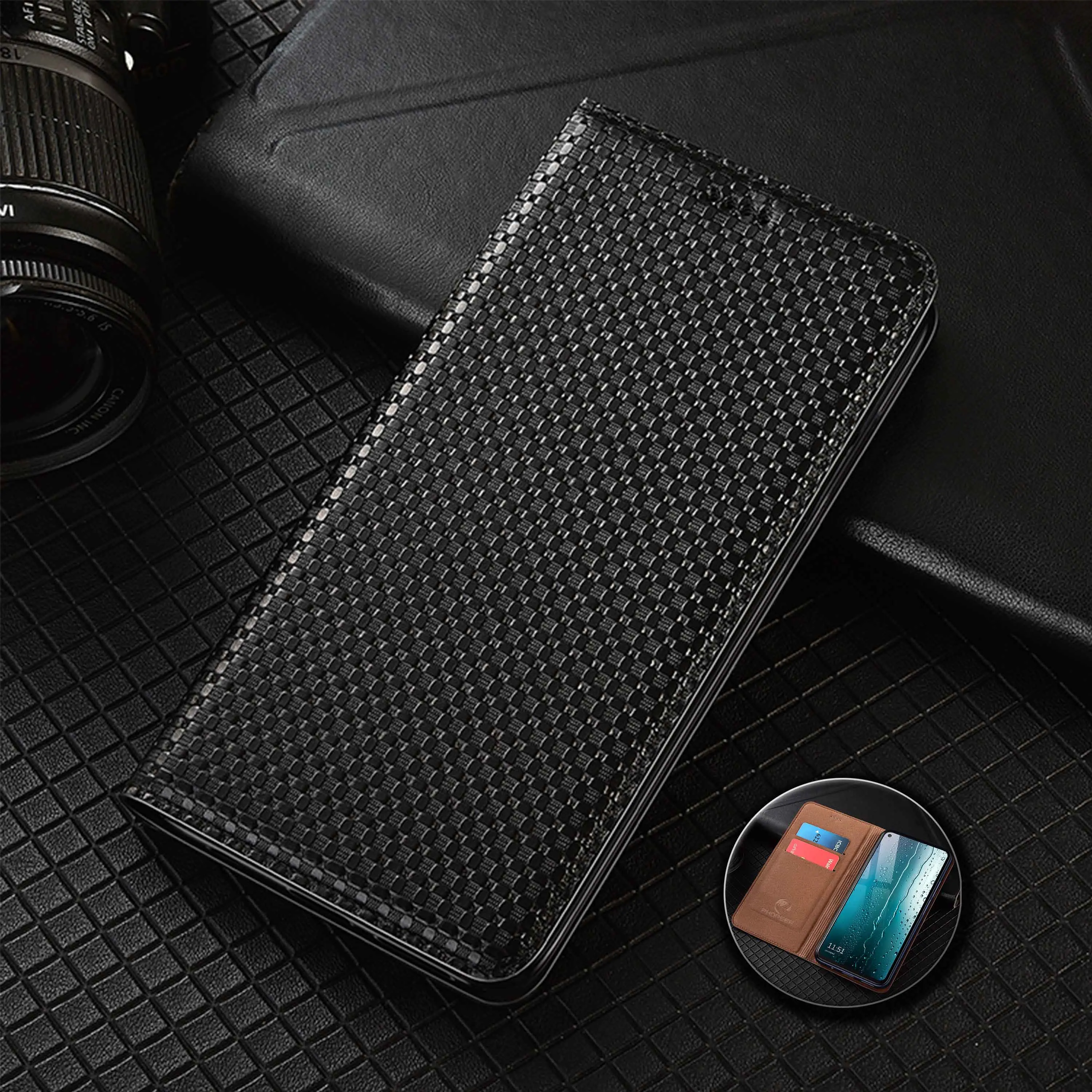 

Для Oneplus Ace 2 2V 3 3V 5 Racing Pro Ultra Grass Mat узор из натуральной кожи флип-чехол для телефона из воловьей кожи, устойчивый к царапинам