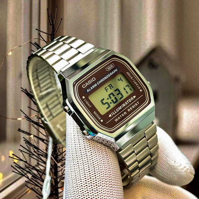 ساعة كاسيو أصلية للرجال كوارتز جديدة مربعة الشكل ومنبه طاقة كرونوغراف وساعة رقمية مقاومة للماء