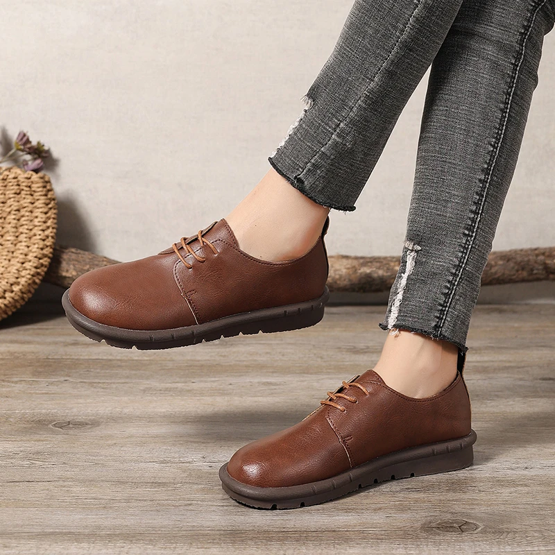 

Spring Autumn Round Toe Elegant Plus Size Casual Sports Shoes Fashionable New Style Comfortable Anti Slip Loafers for Women