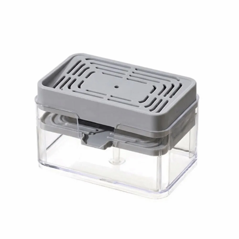 

Диспенсер для мыла и губки с нажимным механизмом для раковины, многофункциональный контейнер для моющего средства, экономит место, герметичный