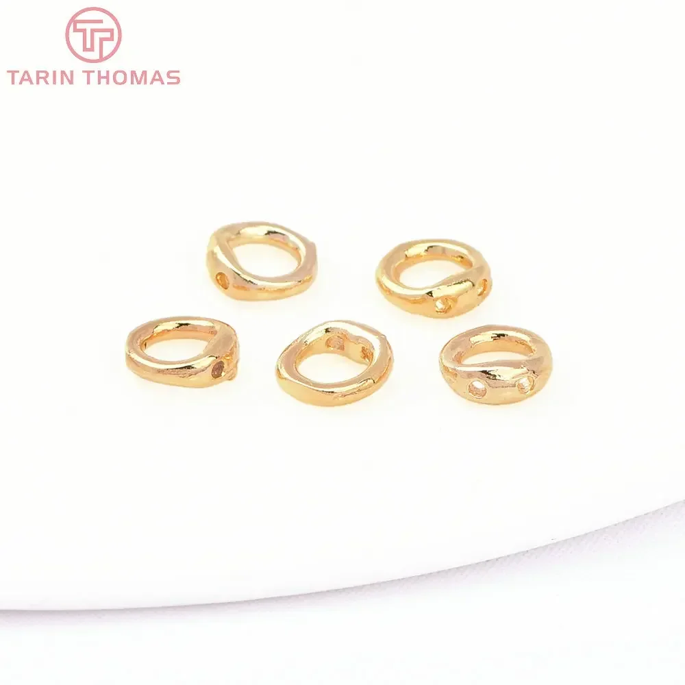 (8517) 5MM 7MM 24K Gold Color Brass Round Closed Rings with Holes High Quality DIY Jewelry Making Findings Accessories