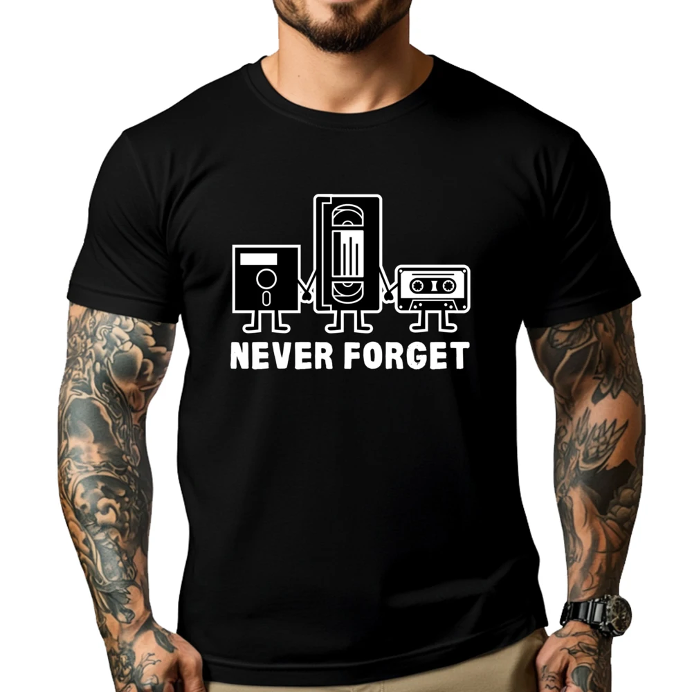 

Retro Never Forget Cassette Tape Red And Black Graphic T Shirt Meme Tshirt Gift