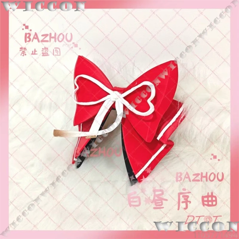 Evanescia Game Honkai: Star Rail Cosplay Pink Ears 3D Printed PLA Prop Cute Prop Red Bow Flower Woman Cos Accessories Halloween - view 4