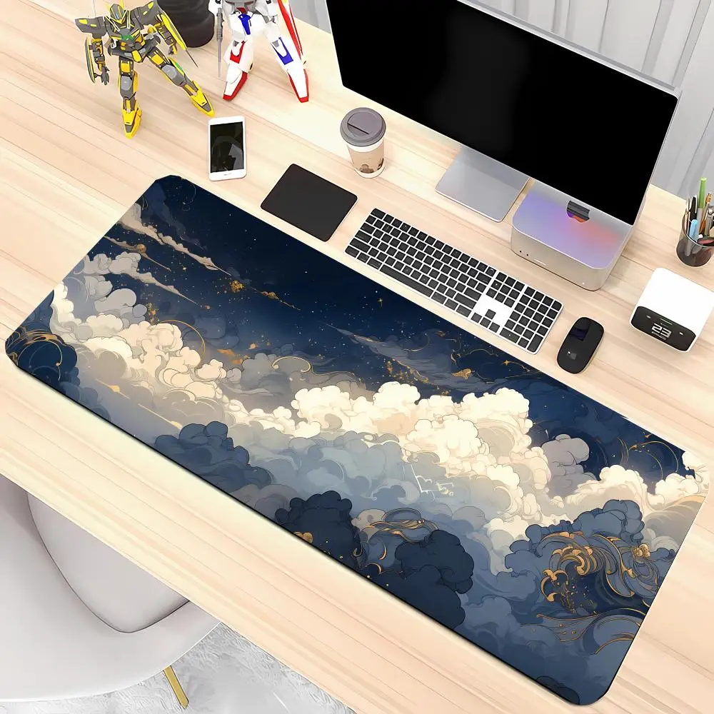 Gold Line Cloud Sea Mousepad Table Mat Playmat Vivid Anti Fade Color Anime Games Pads For Desktop