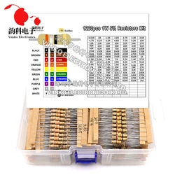 1220pcs 1W Carbon Film Resistor Kit 5% Resistance Assortment Set 122valuesX10pcs 0.33R - 2.2M ohm Sample Pack