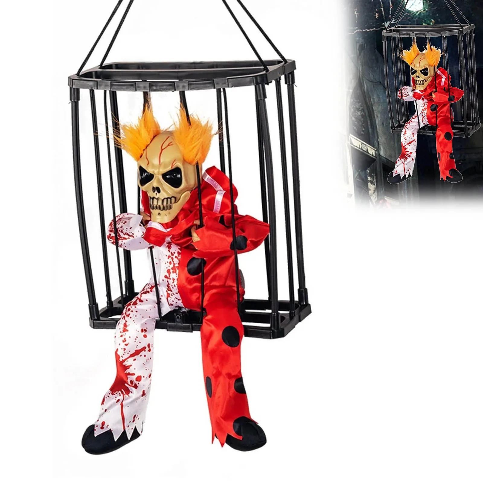 

Games Girl 10 Years Female Halloween Decorations Scary Halloween Decoration Outdoor Decor With Motion Hanging Prisoner Cage