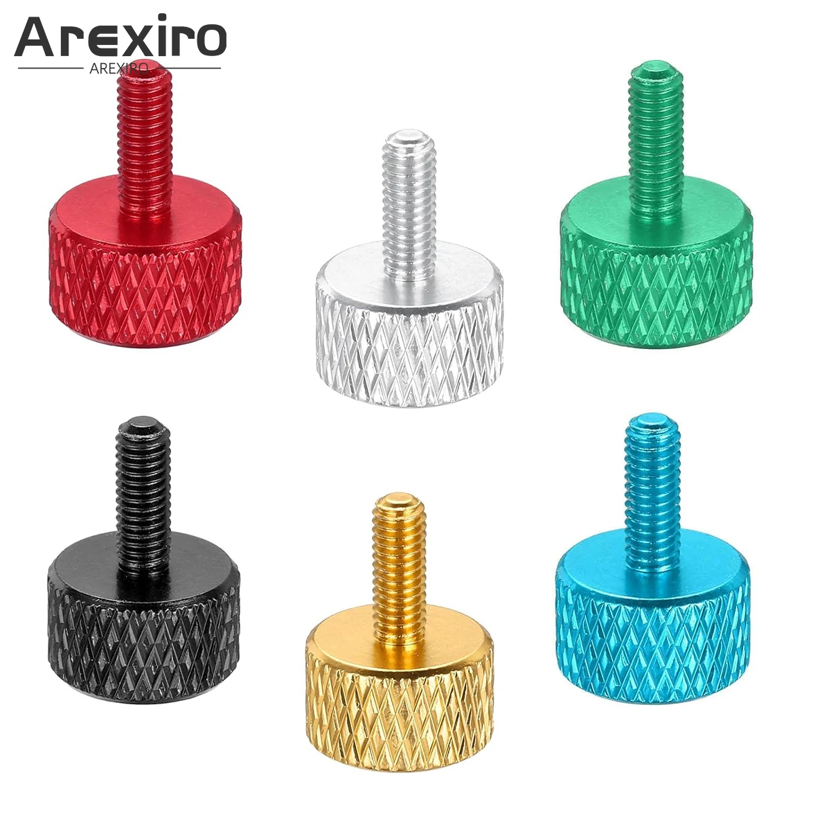 5Pcs M3x6mm Flat Head Knurled Thumb Screw Solid Aluminum Alloy Full Thread Thumb Screw Suitable For Computer Case Graphics Card