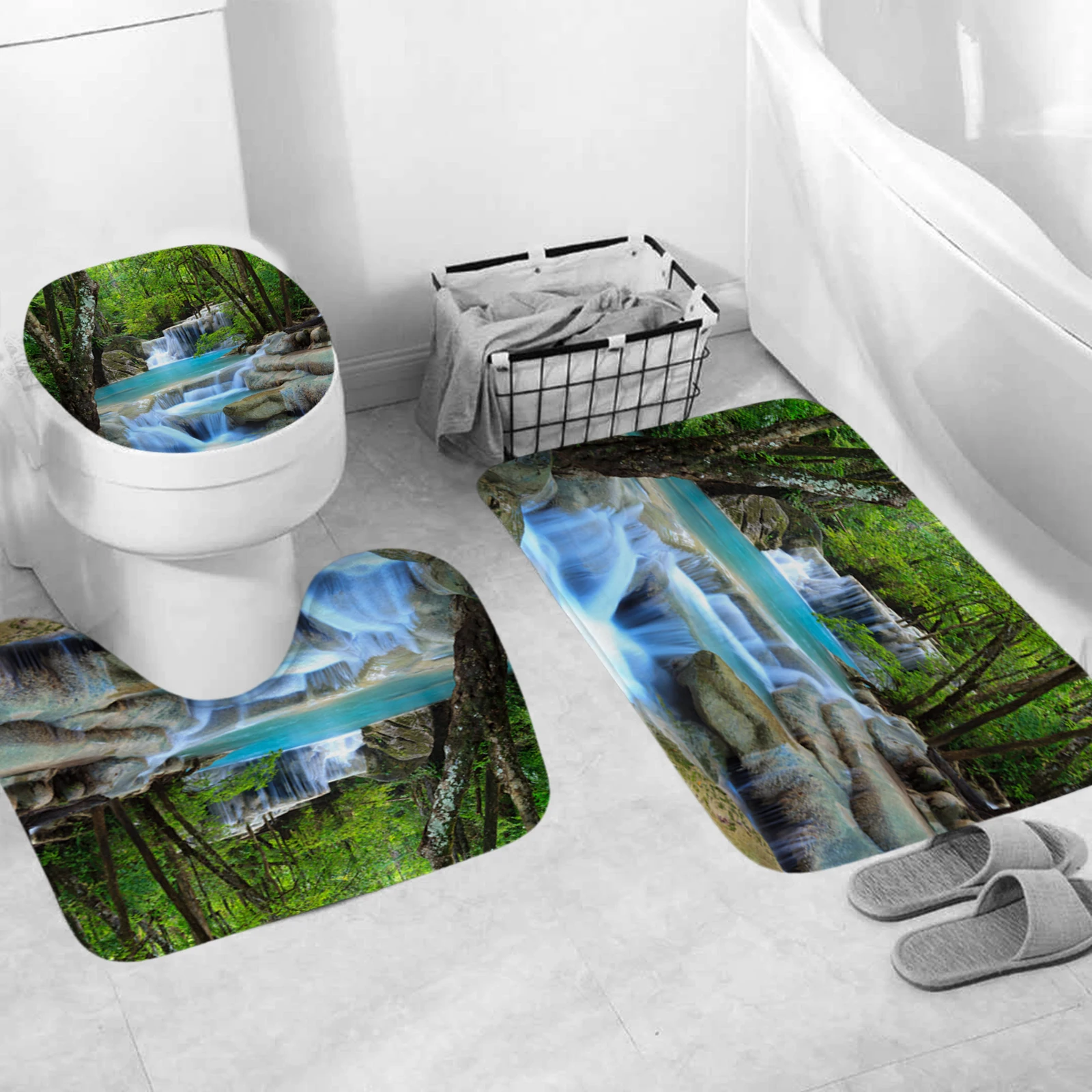 Forest Nature Scenery Print Shower Curtain Waterproof Design Shower Curtain Polyester Home Decoration Bathroom Curtain With Hook