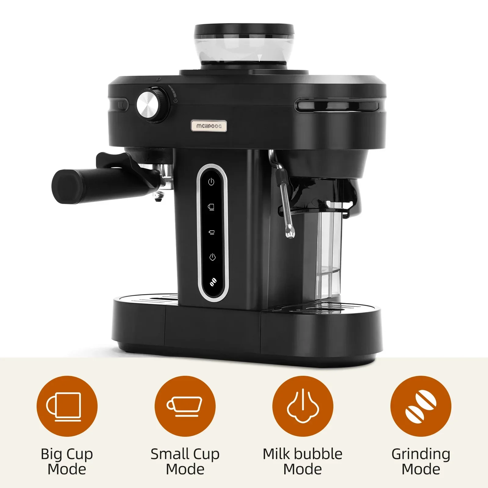 Mini Home Manual Coffee Maker Grain Semi Automatic Coffee Espresso Machine With Grinder