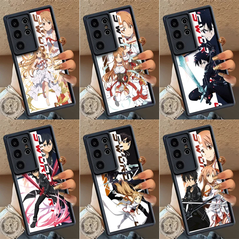 Anime Sword Art Online SAO Shockproof Phone Case For Samsung Galaxy S23 S24 S25 S26 Ultra S21 FE S20 Plus 5G Silicone Cover