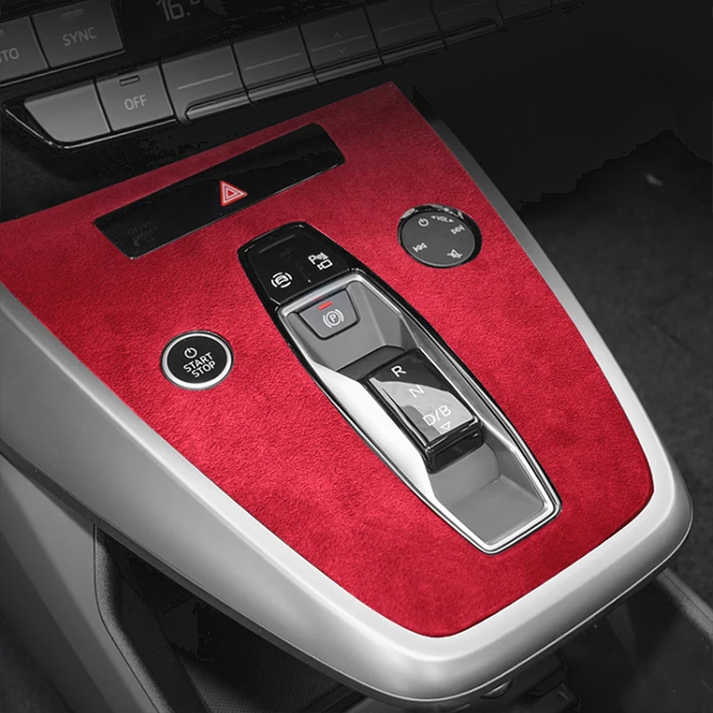 Wildleder-Schaltknauf-Abdeckung für Audi Q4 e-tron 2021 2022 2023-2025 Mittelkonsolen-Zierleiste Aufkleber Innenraum-Zubehör Autoteile – Detail 7