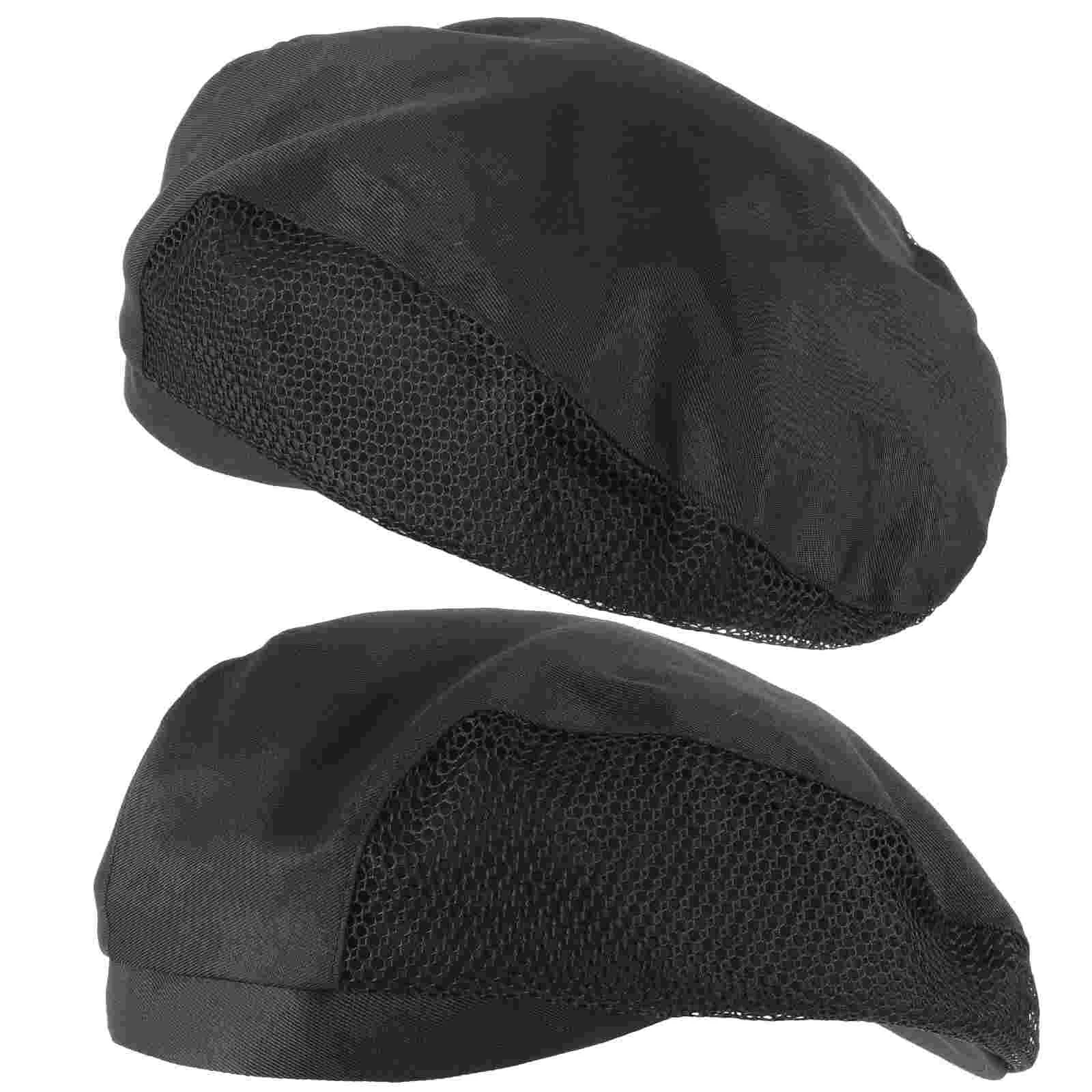 Boina de camarero para mujer, gorro de Chef, accesorio Universal para trabajador, gorro de red para el pelo de poliéster y algodón para servicio de comida, 2 uds.