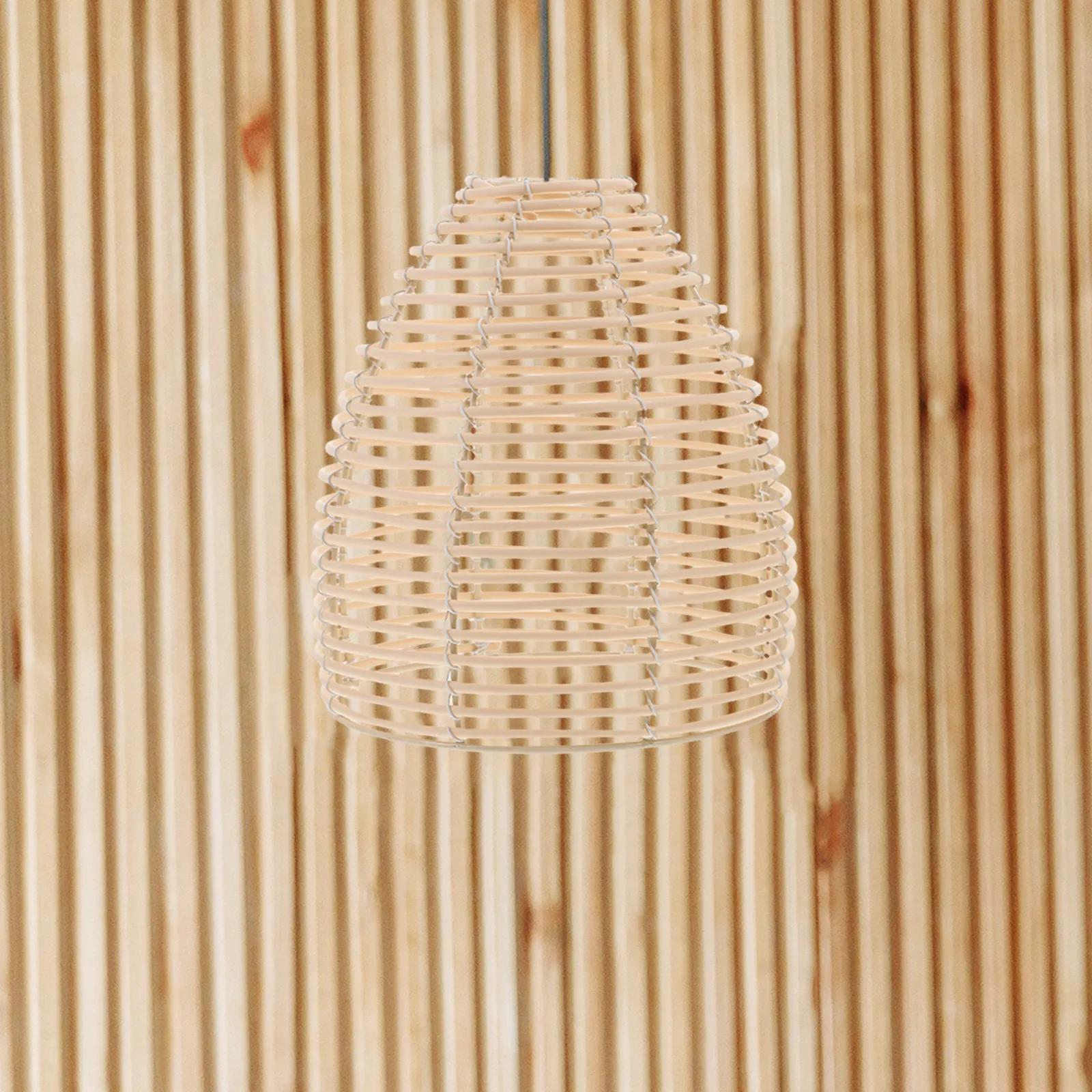 

Imitation Rattan Woven Lampshade Rustic Hollow-Out Pendant Lamp Shade for Home Cafe Restaurant Hanging Ceiling Light