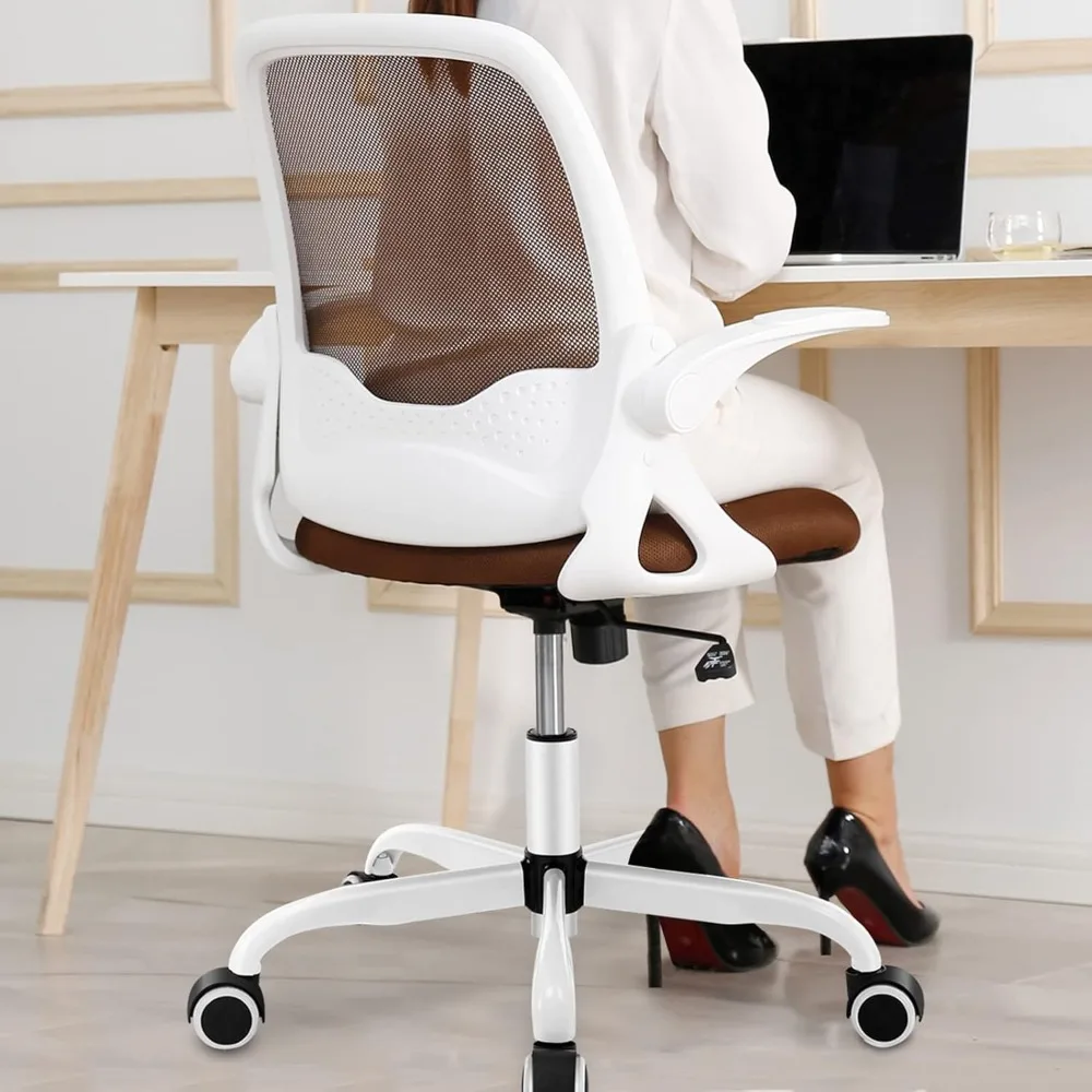 Ergonomic office chair, computer chair with breathable mesh, swivel task chair with flip-out armrests, adjustable height